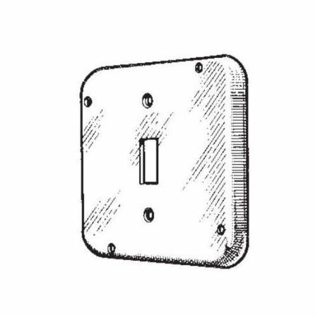 Mulberry Electrical Box Cover, Square, Steel, Toggle Switch, Raised 11501